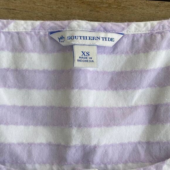 Southern Tide Purple Sky Stripe Corrine Dress XS - Picture 3 of 5